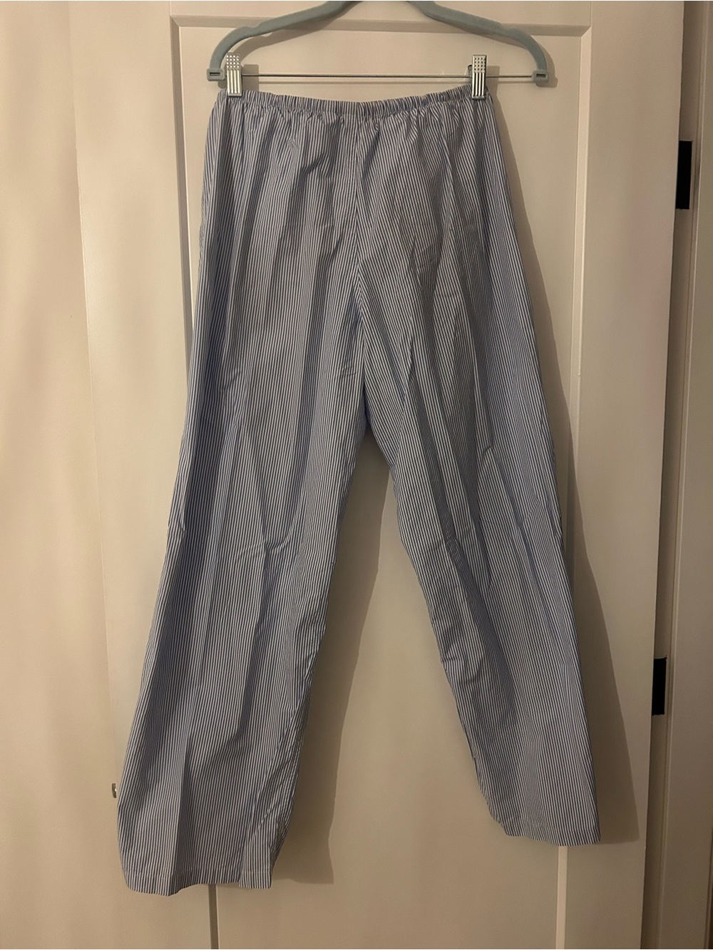 Women’s Tna pinstripe pants blue and white